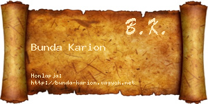 Bunda Karion névjegykártya